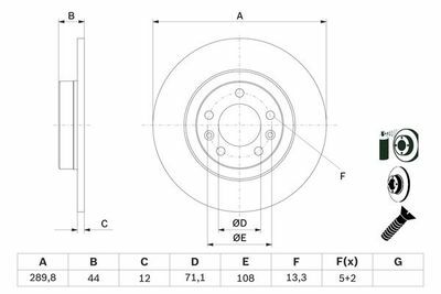 Peugeot 508 1.6THP 2010-2018 Bosch Arka Disk NETPARBD1657 2 Adet