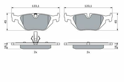 BMW 3 E46 325Ci 2.5 2000-2006 Bosch Arka Balata NETPAR21934
