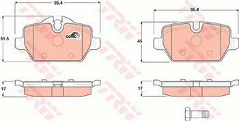 BMW 1 E87 116d 2.0 2009-2011 TRW Arka Balata NETPAR1612