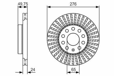 Volkswagen Golf 7 1.0TSI 2015-2020 Bosch Ön Disk (276 mm) 2 Adet