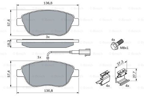 Fiat Bravo 1.4T 2007-2014 Bosch Ön Balata NETPAR23708