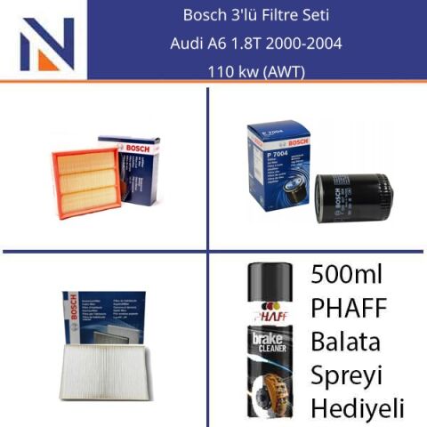 Audi A6 1.8T 2000-2004 Bosch 3'lü Filtre Seti