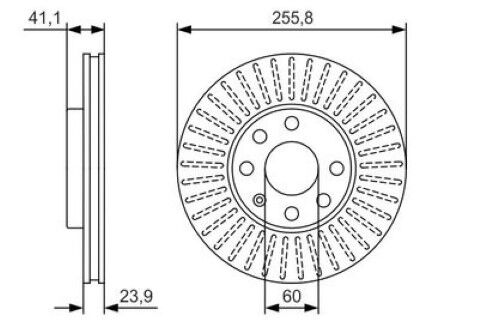 Opel Astra G 1.6 1997-2010 Bosch Ön Disk 256mm 2 Adet (C16SEL-X16SZR-X16XEL-Z16SE-Z16XE-Z16XEP)