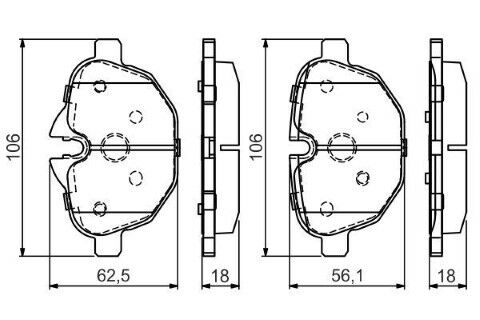 BMW 5 F10 518d 2.0 2013-2016 Bosch Arka Balata NETPAR24561