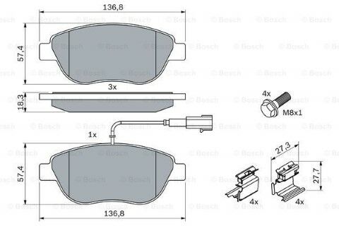 Fiat Bravo 1.6MJ 2007-2014 Bosch Ön Balata NETPAR23708