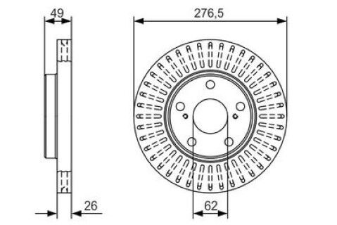 Toyota Auris E18 (12-19) 1.6 2012-2019 Bosch Ön Disk 2 Adet (1ZR)