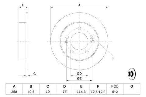Kia Venga 1.6 2009-2013 Bosch Arka Disk 2 Adet (G4FC)