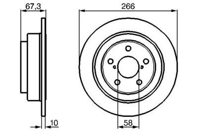 Subaru Impreza 2.0T 1993-2002 Bosch Arka Disk 266mm 2 Adet