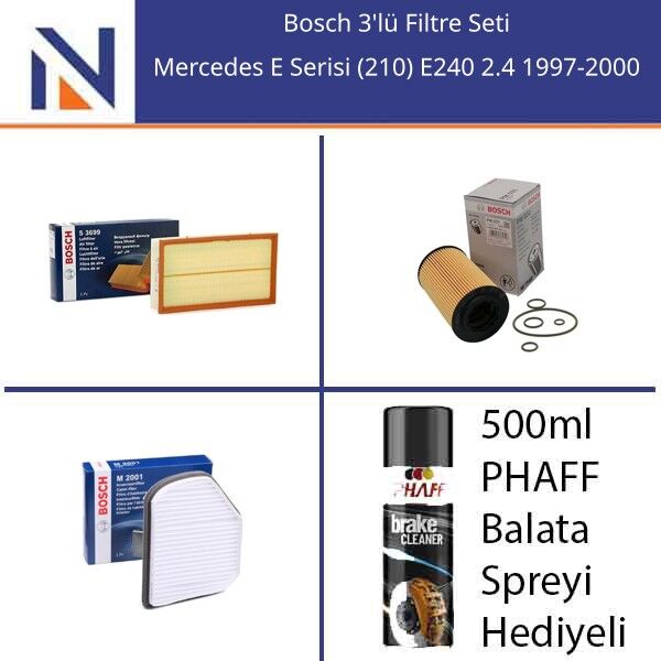 Mercedes E Serisi (210) E240 2.4 1997-2000 Bosch 3'lü Filtre Seti