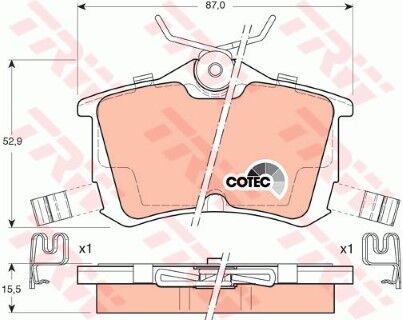 Honda Accord 2.0 115-114-108-99-96-85-81 kw 1990-2015 TRW Arka Balata NETPAR3190 (F20A-F20A4-F20B6-F