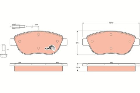 Fiat Grande Punto 1.4 2007-2009 TRW Ön Balata NETPAR23708