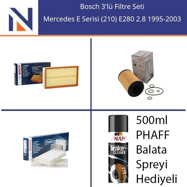 Mercedes E Serisi (210) E280 2.8 1995-2003 Bosch 3'lü Filtre Seti