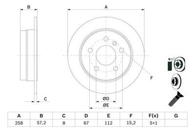 Mercedes A Serisi (169) A160CDI 2.0 2004-2012 Bosch Arka Disk 2 Adet