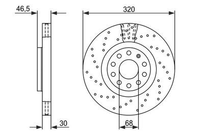 Audi A4 2.0TFSI 2004-2006 Bosch Ön Disk Delikli 2 Adet (BGB-BPG-BWE-BWT)