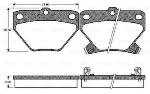 Toyota Corolla 1.6 Verso 2001-2004 Bosch Arka Balata NETPAR23521