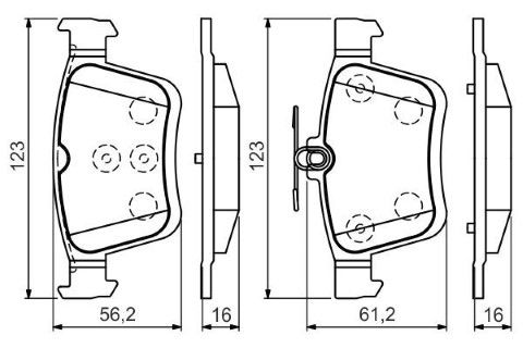Volkswagen Passat 2.0TDI 2014-2019 Bosch Arka Balata NETPAR25008 123mm