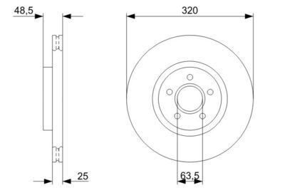 Volvo V40 2.0 T5 2013-2017 Bosch Ön Disk 320x25mm 2 Adet (B4204T11-B4204T15-B5204T9)