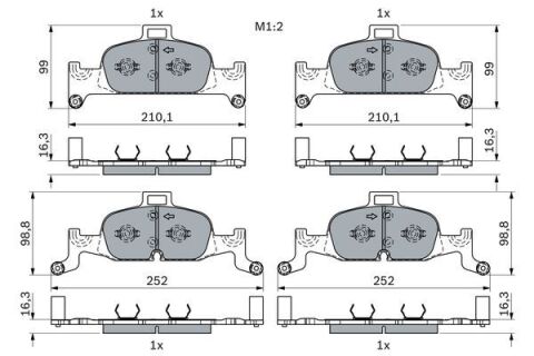Audi A4 2.0TDI 2015-2018 Bosch Ön Balata NETPAR4432