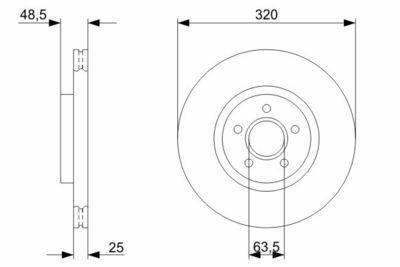 Volvo V40 2.0 D2 2015-2018 Bosch Ön Disk 320x25mm 2 Adet