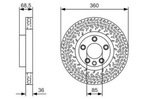 Volkswagen Touareg 3.0TDI 2010-2018 Bosch Arka Disk 360mm 2 Adet