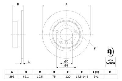 BMW 3 E90 320i 2.0 2005-2007 Bosch Arka Disk 296mm 2 Adet