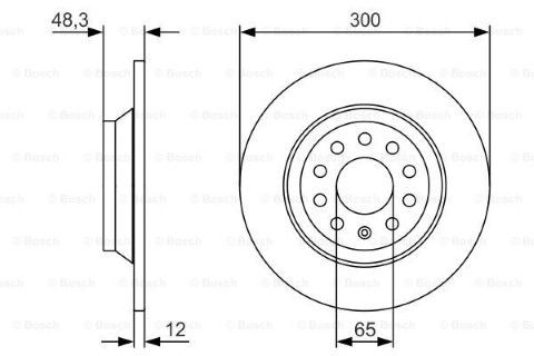 Audi A3 1.8TFSI 2012-2016 Bosch Arka Disk 5 Bijon (300 mm) 2 Adet