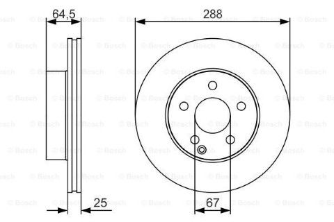 Mercedes C Serisi (204) C200CDI 2.1 2008-2014 Bosch Ön Disk 288mm 2 Adet