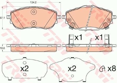 Toyota Auris E18 (12-19) 1.3 2012-2019 TRW Ön Balata NETPAR25090