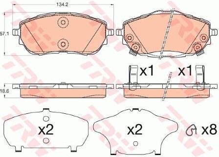 Toyota Auris E18 (12-19) 1.3 2012-2019 TRW Ön Balata NETPAR25090