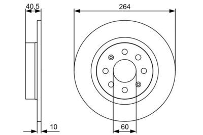 Fiat Punto Evo 1.3MJ 2009-2011 Bosch Arka Disk 264mm 2 Adet
