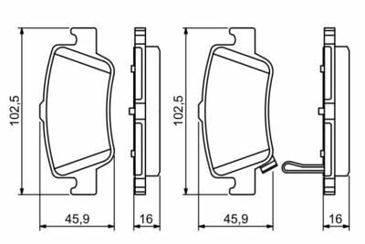 Toyota Auris E18 (12-19) 1.3 2012-2019 Bosch Arka Balata 24664