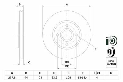 Ford B-Max 1.6 2012-2018 Bosch Ön Disk 278mm 2 Adet