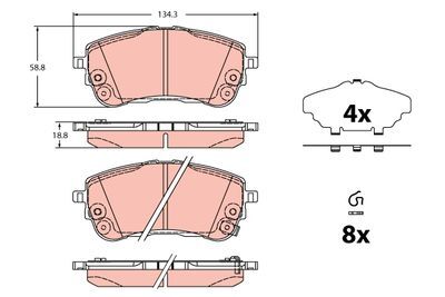 Toyota Corolla 1.8 Hybrid 2019-2026 TRW Ön Balata NETPAR26462 (2ZR)