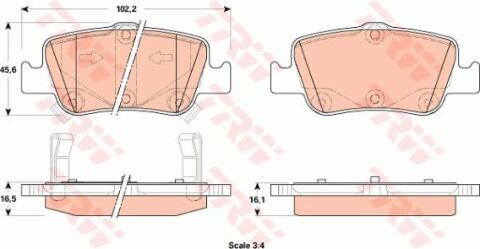 Toyota Auris E18 (12-19) 1.3 2012-2019 TRW Arka Balata NETPAR24664