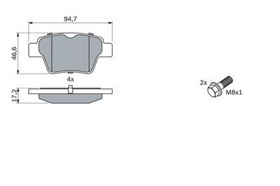 Citroen C4 1.6 2008-2010 Bosch Arka Balata 24150 NETPAR2896 (5FW)