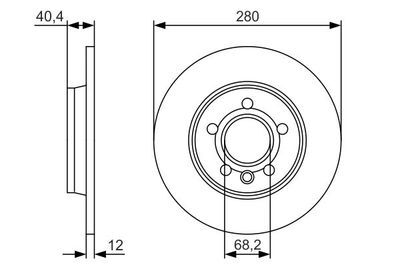 Volkswagen Transporter T4 2.5TDI 1995-2003 Bosch Arka Disk 280mm 2 Adet (ACV-AHY-AJT-AUF-AYC-AYY)