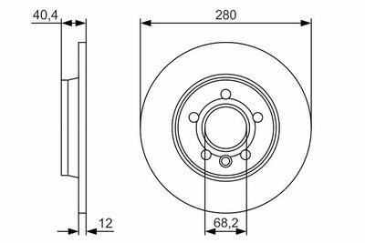 Volkswagen Caravelle T4 2.5TDI 1998-2003 Bosch Arka Disk 280mm 2 Adet