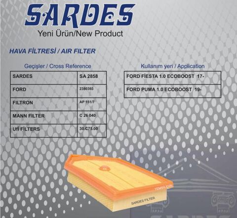 Ford Puma 1.0 EcoBoost 2019-2026 Sardes Hava Filtresi