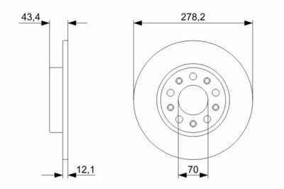 Fiat 500X 1.6 2014-2016 Bosch Arka Disk 278x12mm 2 Adet