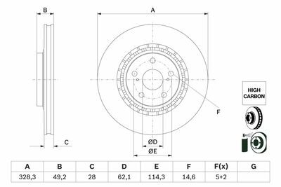 Toyota RAV4 2.0 2012-2017 Bosch Ön Disk 328mm 2 Adet