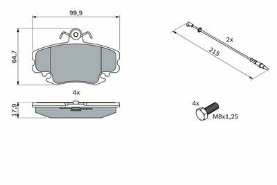 Renault Clio 2 1.5dCi 2001-2010 Bosch Ön Balata NETPAR21463