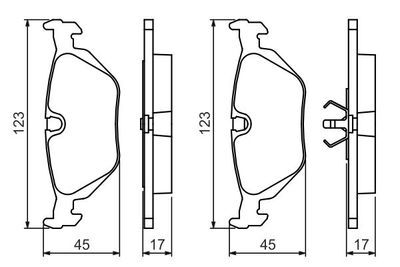 BMW 5 E34 525tds 2.5 1991-1996 Bosch Arka Balata NETPAR20180