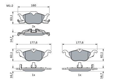 Opel Astra G 1.2 1997-2003 Bosch Ön Balata 23066 NETPAR2044 (X12XE)
