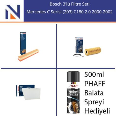 Mercedes C Serisi (203) C180 2.0 2000-2002 Bosch 3'lü Filtre Seti