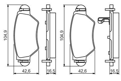 Opel Astra G 1.6 1997-2005 Bosch Arka Balata NETPAR23258