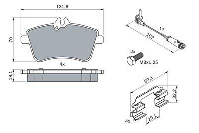 Mercedes B Serisi (245) B180CDI 2.0 2005-2011 Bosch Ön Balata 23881 NETPAR3130