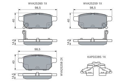 Suzuki Vitara S 1.4 2015-2022 Bosch Arka Balata NETPAR25258 (K14C)