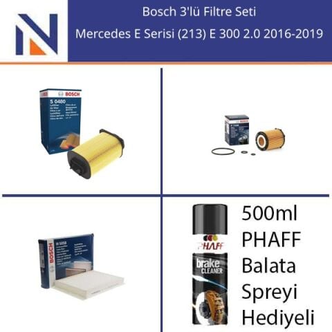 Mercedes E Serisi (213) E 300 2.0 2016-2019 Bosch 3'lü Filtre Seti