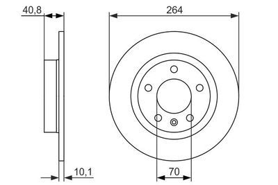 Opel Corsa D 1.7CDTI 2006-2009 Bosch Arka Disk 264mm 2 Adet