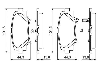 Mazda 3 1.5D 2015-2019 Bosch Arka Balata NETPAR25878